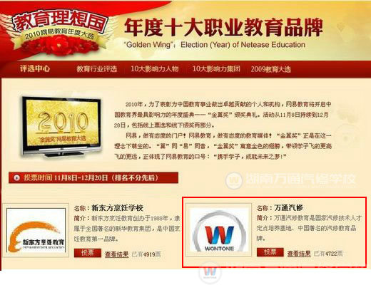 萬通汽修學(xué)校入圍多家媒體年度榮譽評選