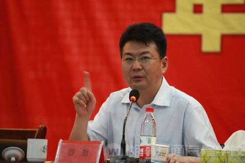 萬通汽修學(xué)校，新華集團(tuán)副總經(jīng)理沙旭做講話